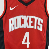 22/23 ROCKETS GREEN #4 Red Away Top Quality Hot Pressing NBA Jersey