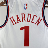 24/25 Clippers HARDEN #1 White City Edition Home Top Quality Hot Pressing NBA Jersey