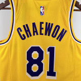 22/23 LAKERS CHAEWON #81 Yellow Top Quality Hot Pressing NBA Jersey(圆领)