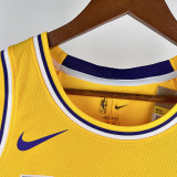 22/23 LAKERS O'NEAL  #34 Yellow Circle Neck  Top Quality Hot Pressing NBA Jersey（圆领）