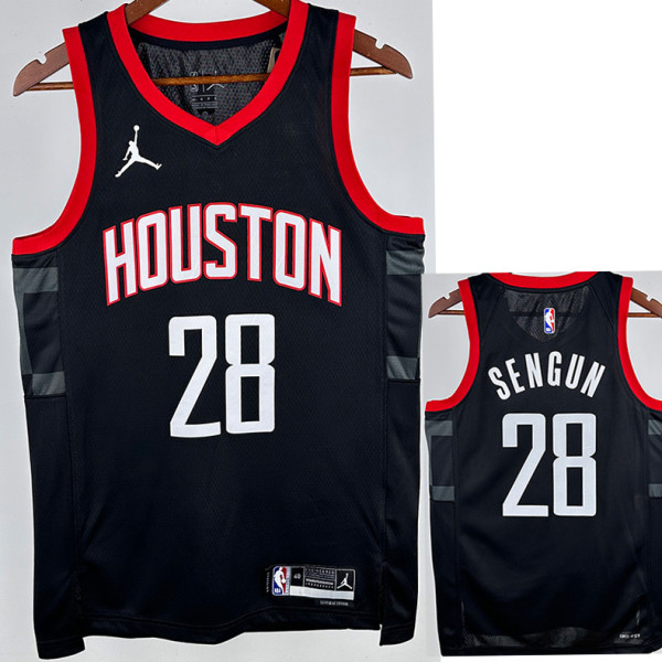 23/24 Rockets SENGUN #28 Black Top Quality Hot Pressing NBA Jersey (Trapeze Edition)飞人版