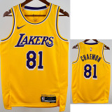 22/23 LAKERS CHAEWON #81 Yellow Top Quality Hot Pressing NBA Jersey(圆领)