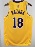 22/23 LAKERS KAZUHA #18 Yellow Top Quality Hot Pressing NBA Jersey(圆领)