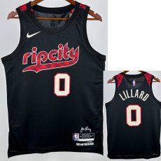 23/24 Trail Blazers LILLARD #0 Black City Edition Top Quality Hot Pressing NBA Jersey