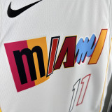22/23 HEAT JAQUEZ JR. #11 White City Edition Top Quality Hot Pressing NBA Jersey