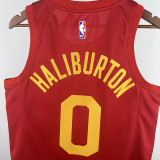 18/19 Indiana Pacers HALIBURTON #0 Red Retro Top Quality Hot Pressing NBA Jersey