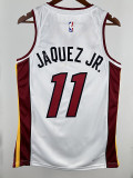 22/23 HEAT JAQUEZ JR. #11 White Top Quality Hot Pressing NBA Jersey (V领）