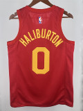 18/19 Indiana Pacers HALIBURTON #0 Red Retro Top Quality Hot Pressing NBA Jersey