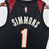 23/24 Trail Blazers SIMMONS #1 Black City Edition Top Quality Hot Pressing NBA Jersey