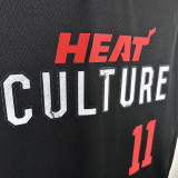23/24 HEAT JAQUEZ JR. #11 Black City Edition Top Quality Hot Pressing NBA Jersey (V领）