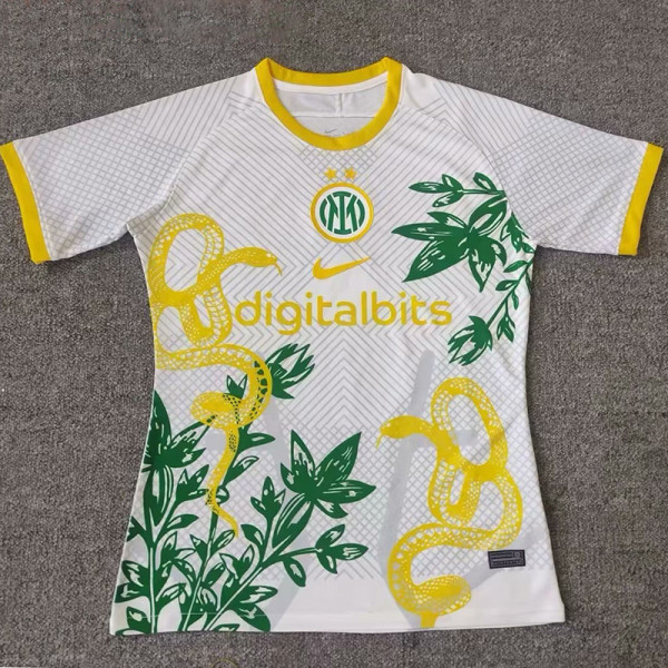 24/25 INT White Yellow  Special Edition Fans Soccer Jersey