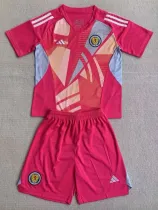 24/25 Scotland Pink Goalkeeper Kids Soccer Jersey