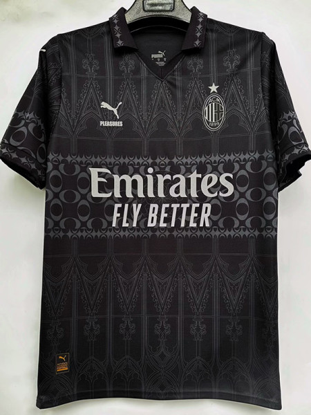 24/25 ACM Black  Co Branded version Fans Soccer Jersey