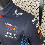 2024 F1 Red Bull  Royal Blue Polo Red Racing Suit (翻领、领带广告）