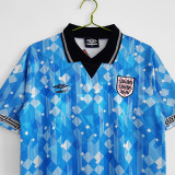 1990 England Away Blue Retro Soccer Jersey