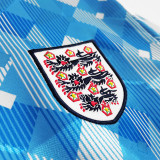1990 England Away Blue Retro Soccer Jersey