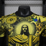 2024 Brazil Christ statue Yellow Player Version Soccer Jersey