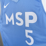 Timberwolves EDWARDS #5 Sky Blue Edition Top Quality Hot Pressing NBA Jersey