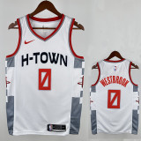 19/20  ROCKETS Russell Westbrook # 0 White Top Quality Hot Pressing NBA Jersey (City Edition)城市版