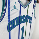 18/19 Hornets BALL #1 White  Top Quality Hot Pressing Retro NBA Jersey