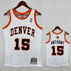 06/07 Nuggets Anthony #15White ABA Retro Night Top Quality Hot Pressing NBA Jersey