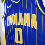19/20 Indiana Pacers HALIBURTON #0 Blue Zhiwen City Edition Top Quality Hot Pressing NBA Jersey 城市版
