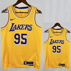 Lakers ANDERSON # 95 Yellow Top Quality Hot Pressing NBA Jersey
