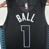 17/18 Hornets BALL #1 Black(City Edition) Top Quality Hot Pressing  NBA Jersey( 城市版)