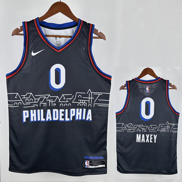 20/21  76ERS MAX # 0 Royal Blue (City Edition) Top Quality Hot Pressing NBA Jersey城市版