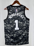 Sa Spurs Wen Ban Yama #1 Camouflage Top Quality Hot Pressing NBA Jersey