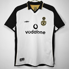 2001/2002 Man Utd 100th Centenary White Black Retro Soccer Jersey