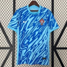 2024 Portugal Goalkeeper Blue  Fans Soccer Jersey