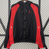 2024 New Jordon Black Red Windbreaker(连帽）