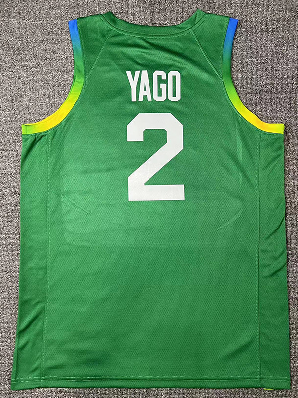 US 26.00 2025 Olympic Game BRASIL YAGO 2 Green Basketball Jersey