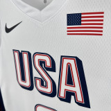 2024 Olympic Game USA  BOOKER #15 White Basketball Jersey