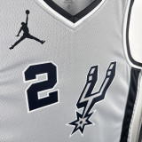 20/21 Sa Spurs LEONARD #2 Grey Flying Man Edition Top Quality Hot Pressing NBA Jersey(飞人）