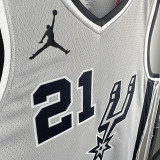 20/21 Sa Spurs DUNCAN #21 Grey Flying Man Edition Top Quality Hot Pressing NBA Jersey（飞人）
