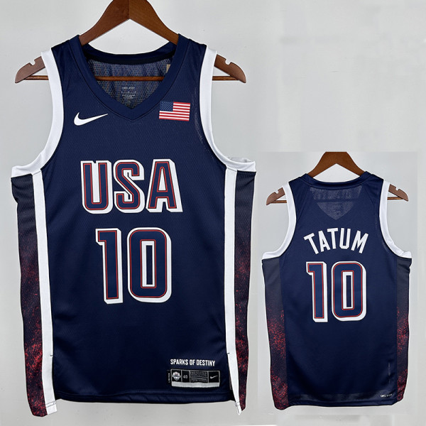 2024 Olympic Game USA TATUM # 10 Blue Basketball Jersey