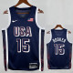 2024 Olympic Game USA  BOOKER #15 Blue Basketball Jersey