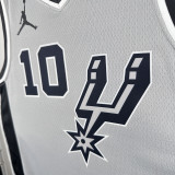 20/21 Sa Spurs SUOHAN #10 Grey Flying Man Edition Top Quality Hot Pressing NBA Jersey(飞人）