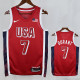 2024 Olympic Game USA DURANT # 7 Red Basketball Jersey