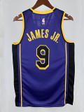 22/23 LAKERS BROWNIES # 9 Purple Flying Man Top Quality Hot Pressing NBA Jersey(飞人圆领)