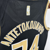 23/24 LAKERS LETTER BROTHER #34 Black Honor EditionTop Quality Hot Pressing NBA Jersey