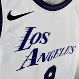 22/23 LAKERS BROWNIES # 9 White City EditionTop Quality Hot Pressing NBA Jersey(城市白、圆领)