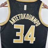 23/24 LAKERS LETTER BROTHER #34 Black Honor EditionTop Quality Hot Pressing NBA Jersey