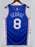 22/23 76ERS GEORGE  # 8 Blue Away Top Quality Hot Pressing NBA Jersey客场