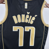 23/24 Dallas Mavericks DONCIC #77 Black Honor Edition Top Quality Hot Pressing NBA Jersey(V领)荣耀版