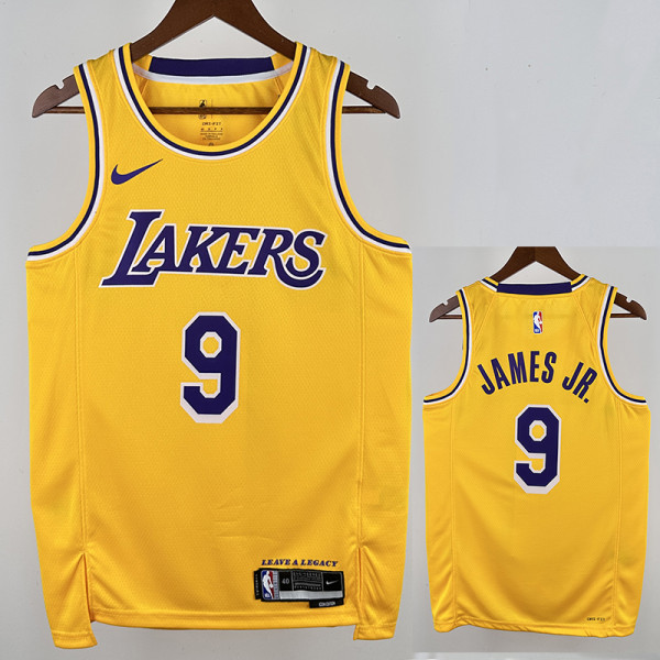 22/23 LAKERS BROWNIES # 9 Yellow Top Quality Hot Pressing NBA Jersey(圆领)