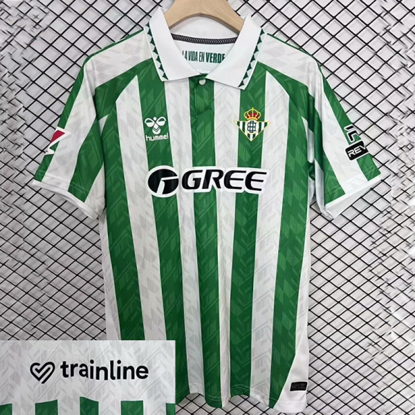 24/25 Real Betis Home Fans Soccer Jersey(胸前GREE广告)