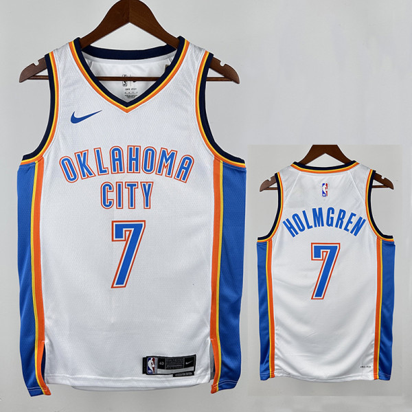 22/23 OKC Thunder HOLMGREN #7 White Top Quality Hot Pressing NBA Jersey